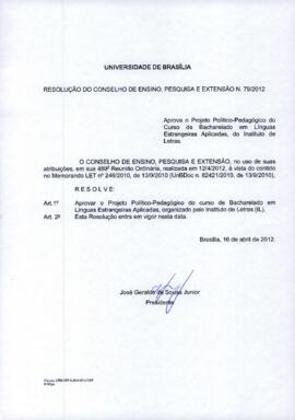 Resolução do Conselho de Ensino, Pesquisa e Extensão nº 0079/2012