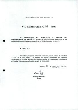 Ato da Reitoria nº 0242/2001