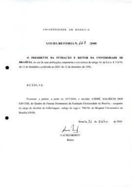 Ato da Reitoria nº 0668/2000