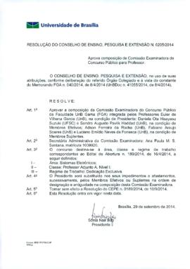 Resolução do Conselho de Ensino, Pesquisa e Extensão nº 0205/2014