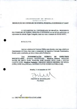 Resolução do Conselho de Ensino, Pesquisa e Extensão nº 0218/1997