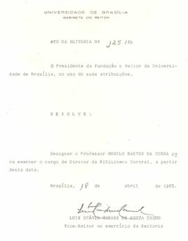 Ato da Reitoria nº 0125/1985