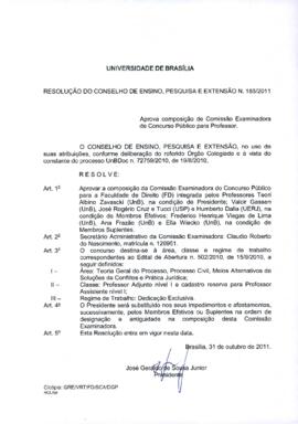 Resolução do Conselho de Ensino, Pesquisa e Extensão nº 0185/2011
