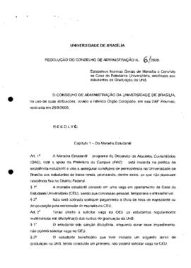 Resolução do Conselho de Administração nº 0006/2008