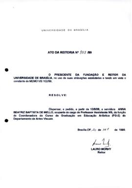 Ato da Reitoria nº 0953/1999