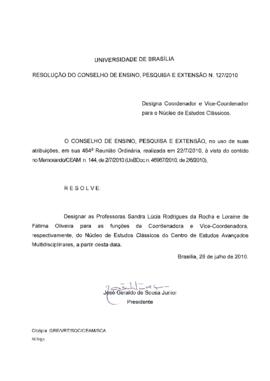 Resolução do Conselho de Ensino, Pesquisa e Extensão nº 0127/2010