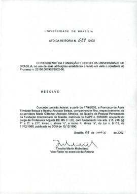 Ato da Reitoria nº 0689/2002