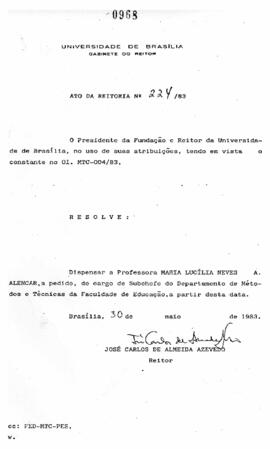 Ato da Reitoria nº 0224/1983