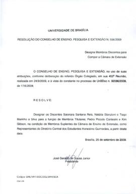 Resolução do Conselho de Ensino, Pesquisa e Extensão nº 0556/2009