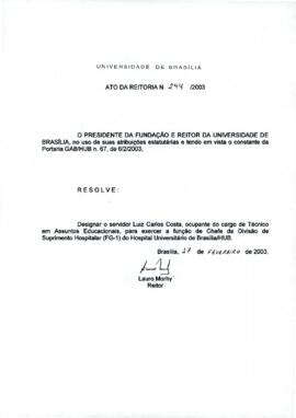 Ato da Reitoria nº 0244/2003