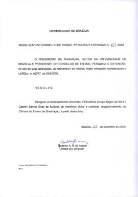 Resolução do Conselho de Ensino, Pesquisa e Extensão nº 0161A/2008