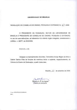 Resolução do Conselho de Ensino, Pesquisa e Extensão nº 0161A/2008