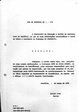 Ato da Reitoria nº 0181/1976