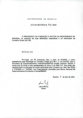 Ato da Reitoria nº 0538/2002