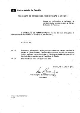 Resolução do Conselho de Administração nº 0017/2015