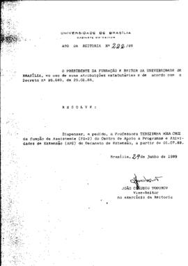 Ato da Reitoria nº 0222/1989