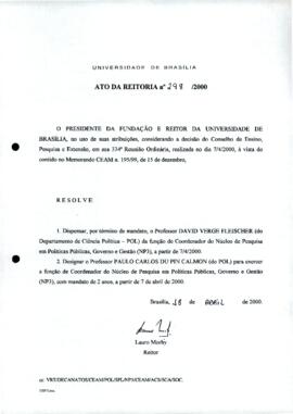 Ato da Reitoria nº 0298/2000