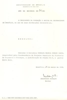 Ato da Reitoria nº 0052/1986