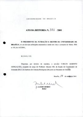 Ato da Reitoria nº 0331/2001