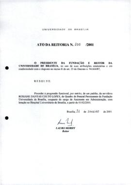 Ato da Reitoria nº 0200/2001