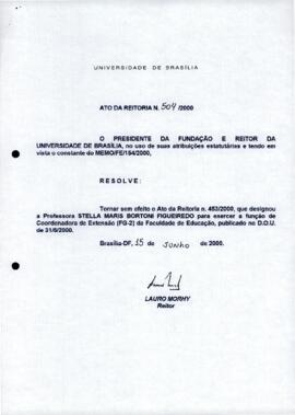 Ato da Reitoria nº 0504/2000