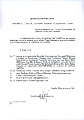 Resolução do Conselho de Ensino, Pesquisa e Extensão nº 0027/2009