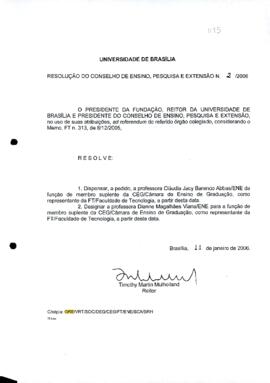 Resolução do Conselho de Ensino, Pesquisa e Extensão nº 0002/2006