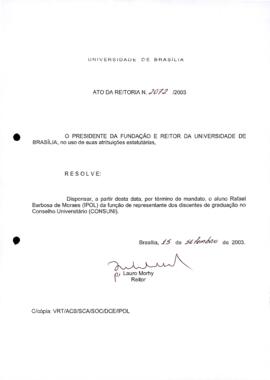 Ato da Reitoria nº 2072/2003