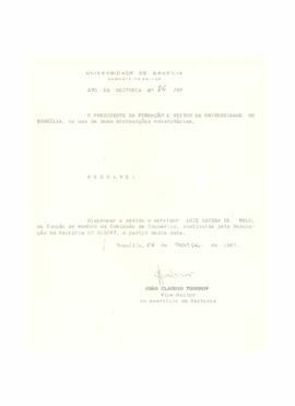 Ato da Reitoria nº 0086/1987