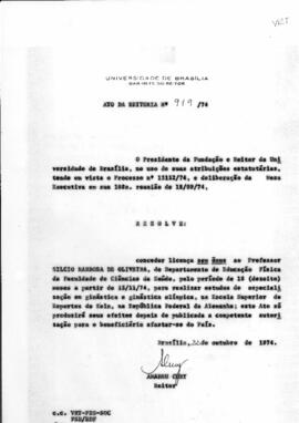 Ato da Reitoria nº 0919/1974