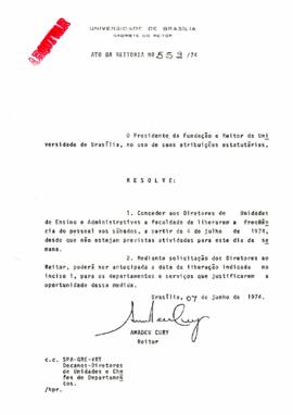 Ato da Reitoria nº 0552/1974