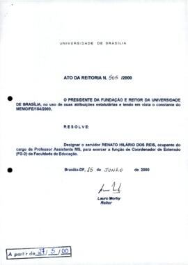 Ato da Reitoria nº 0505/2000