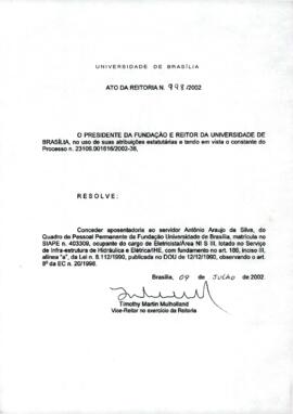 Ato da Reitoria nº 0998/2002