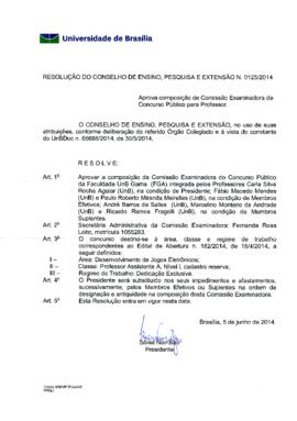 Resolução do Conselho de Ensino, Pesquisa e Extensão nº 0125/2014