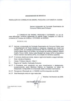 Resolução do Conselho de Ensino, Pesquisa e Extensão nº 0052/2009