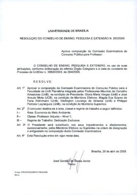 Resolução do Conselho de Ensino, Pesquisa e Extensão nº 0263/2009