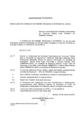 Resolução do Conselho de Ensino, Pesquisa e Extensão nº 0023/2010