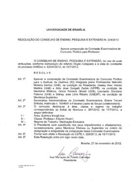 Resolução do Conselho de Ensino, Pesquisa e Extensão nº 0234/2012