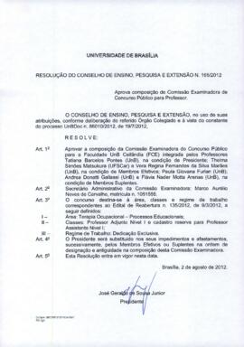 Resolução do Conselho de Ensino, Pesquisa e Extensão nº 0165/2012