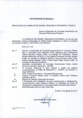 Resolução do Conselho de Ensino, Pesquisa e Extensão nº 0165/2012