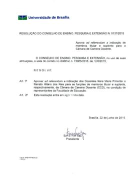 Resolução do Conselho de Ensino, Pesquisa e Extensão nº 0137/2015