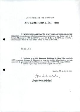 Ato da Reitoria nº 0283/2000