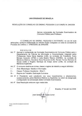 Resolução do Conselho de Ensino, Pesquisa e Extensão nº 0248/2009