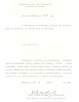 Ato da Reitoria nº 0078/1985