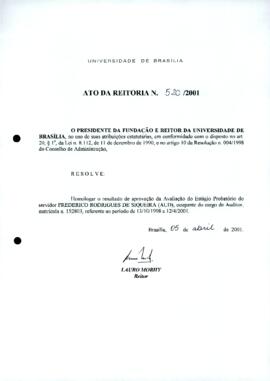 Ato da Reitoria nº 0520/2001