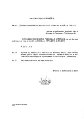 Resolução do Conselho de Ensino, Pesquisa e Extensão nº 0068/2013