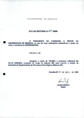 Ato da Reitoria nº 0227/2000