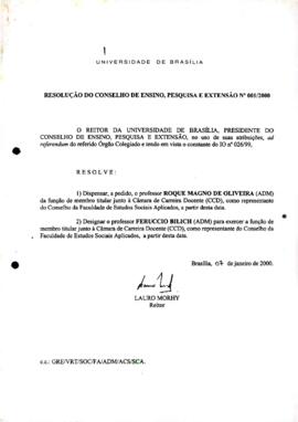 Resolução do Conselho de Ensino, Pesquisa e Extensão nº 0001/2000