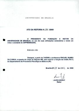 Ato da Reitoria nº 0225/2000