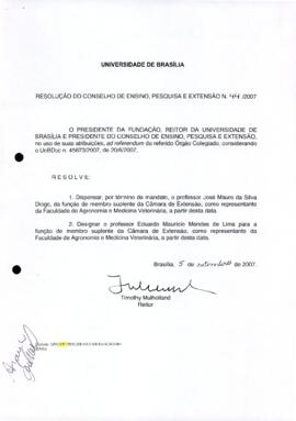 Resolução do Conselho de Ensino, Pesquisa e Extensão nº 0044/2007